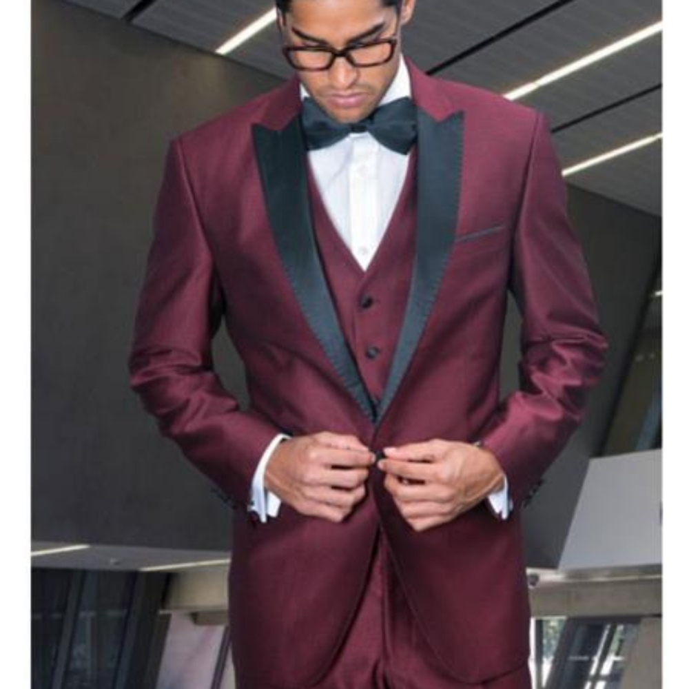 Bryan Michael's Burgundy Suit Italian cut